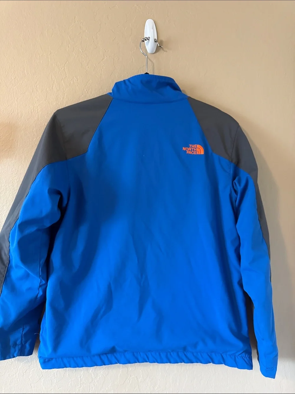 The North Face Boys Blue Gray Polartec Fleece Lined Jacket L 14/16